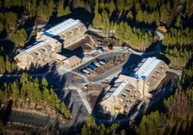 aerial view of Yellowstone Canyon Lodge