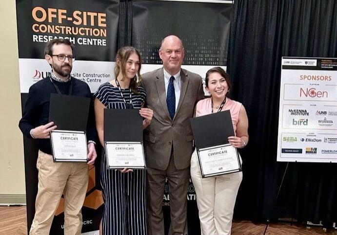 Stephen Elms was one of three award winners at the 2024 Transforming Construction with Off-site Methods and Technologies conference, presented by the University of New Brunswick’s Off-site Construction Research Centre and sponsored by the Modular Building Institute.